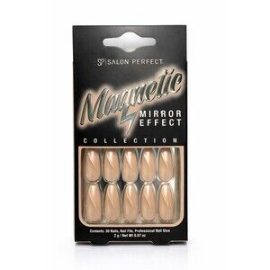 Salon Perfect “Soft Pink Champagne Mirror Finish” Nails | 30 Nails + Glue + File